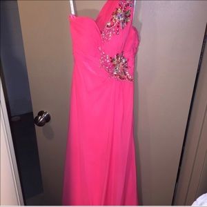 Coral Chiffon Gown